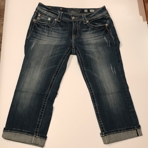Miss me cuffed capri 29 bling gems jeans - Picture 7 of 12